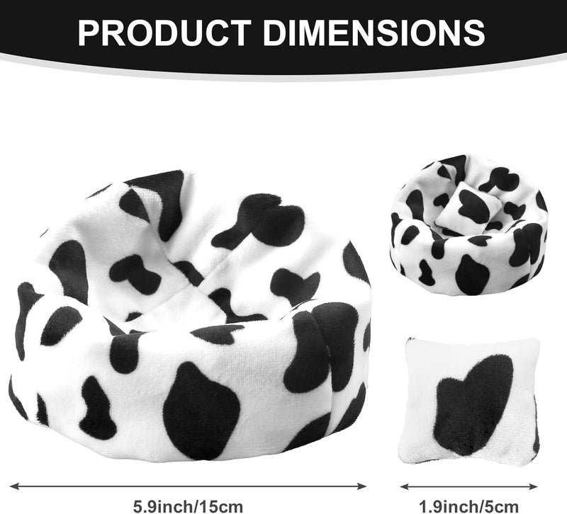 Walant Doll Car Seat Compatible with Labubu, Handmade Bean Bag Chair for 15-17cm Doll, Anti-Slip Bottom, Cute Doll Accessories for Display, Fans&Collectors Gifts, Durable Corduroy Fabric (Cow Print) - Image 2